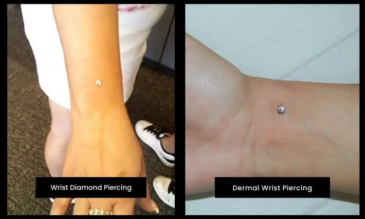 Diamond and Dermal Wrist Piercing