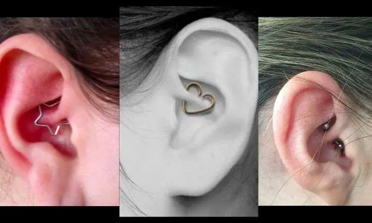 Different types of Daith piercing pictures