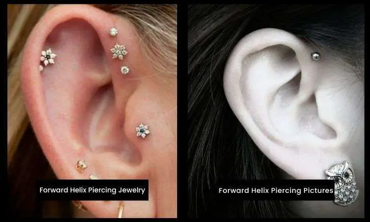 Different types of Forward Helix piercing styles pictures