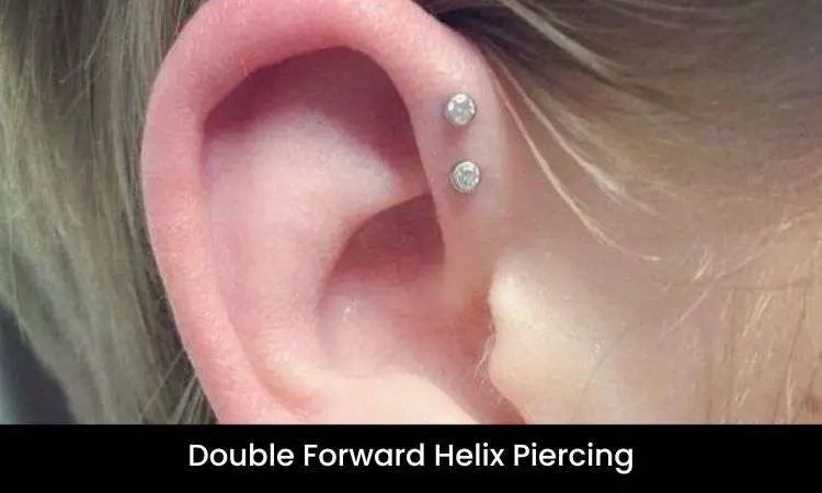 Double forward helix piercing
