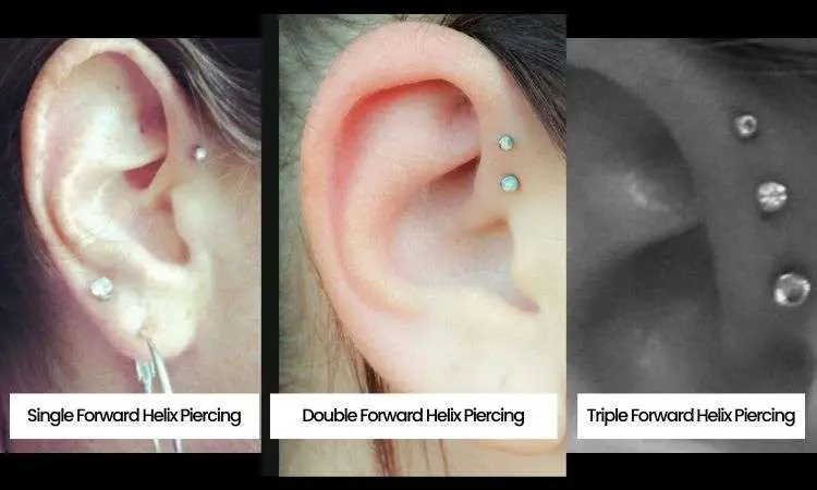 Forward Helix piercing styles pictures