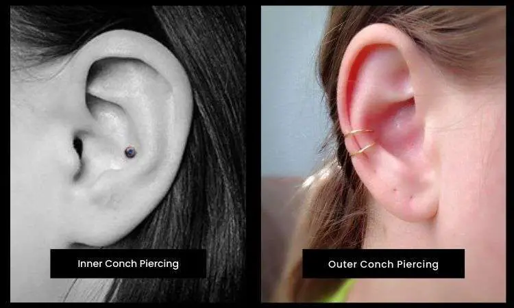 Inner and outer Conch Piercing