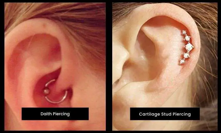 Daith and Cartilage Stud Piercing