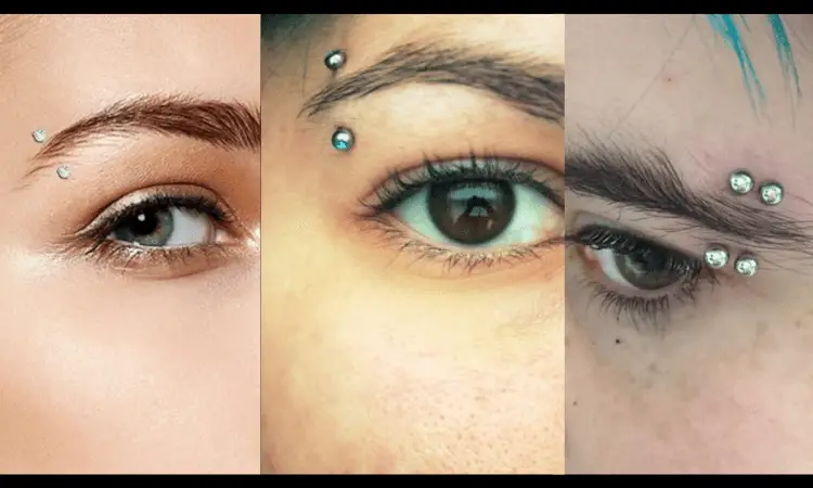 Different types of eyebrow piercing for women