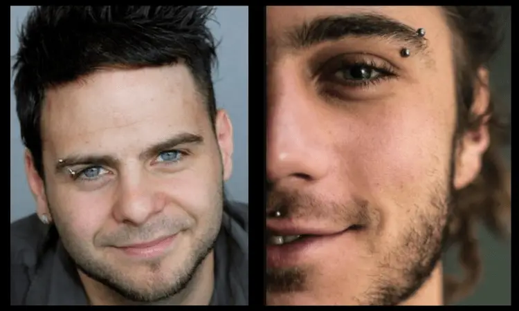 Different types of eyebrow piercing for men