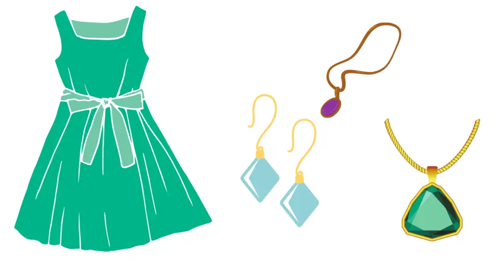 jewelry for a green dress