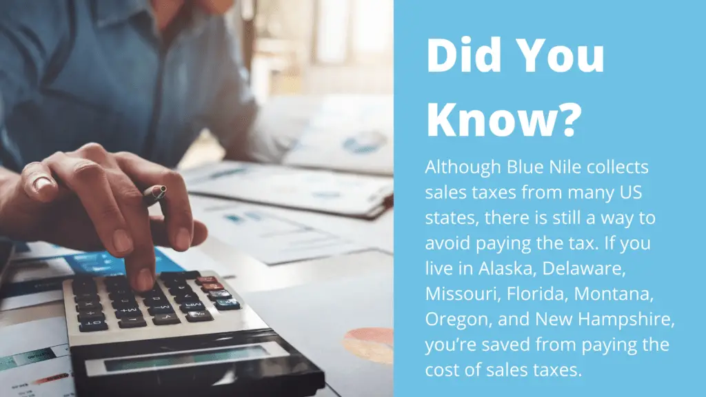 did you know blue nile sales tax