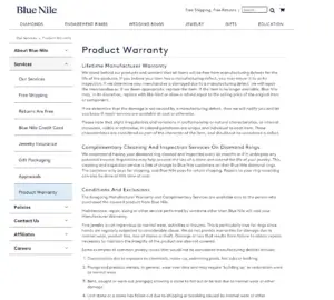 Blue Nile’s Warranty