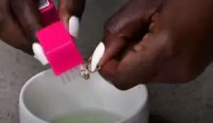 Brushing a diamond ring