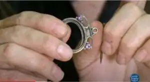 Silver ring with gemstones